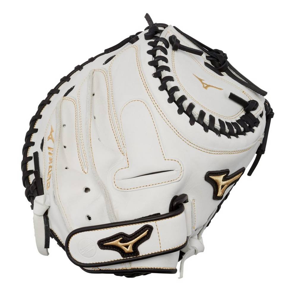 Damske Catchers Mitt Mizuno MVP Prime Fastpitch 34" Softball Biele/Čierne Vypredaj VBCJ90526